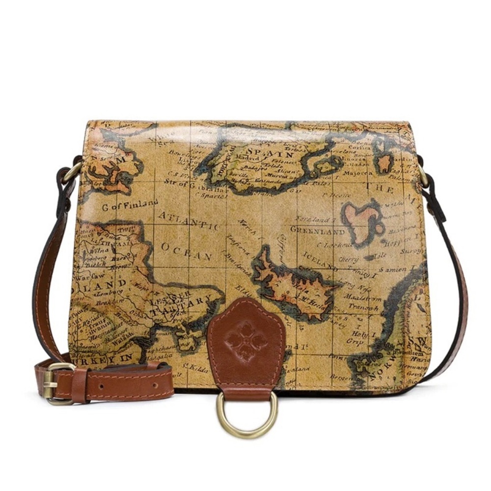 Patricia Nash Ilina Flap Crossbody - European Map, NWT